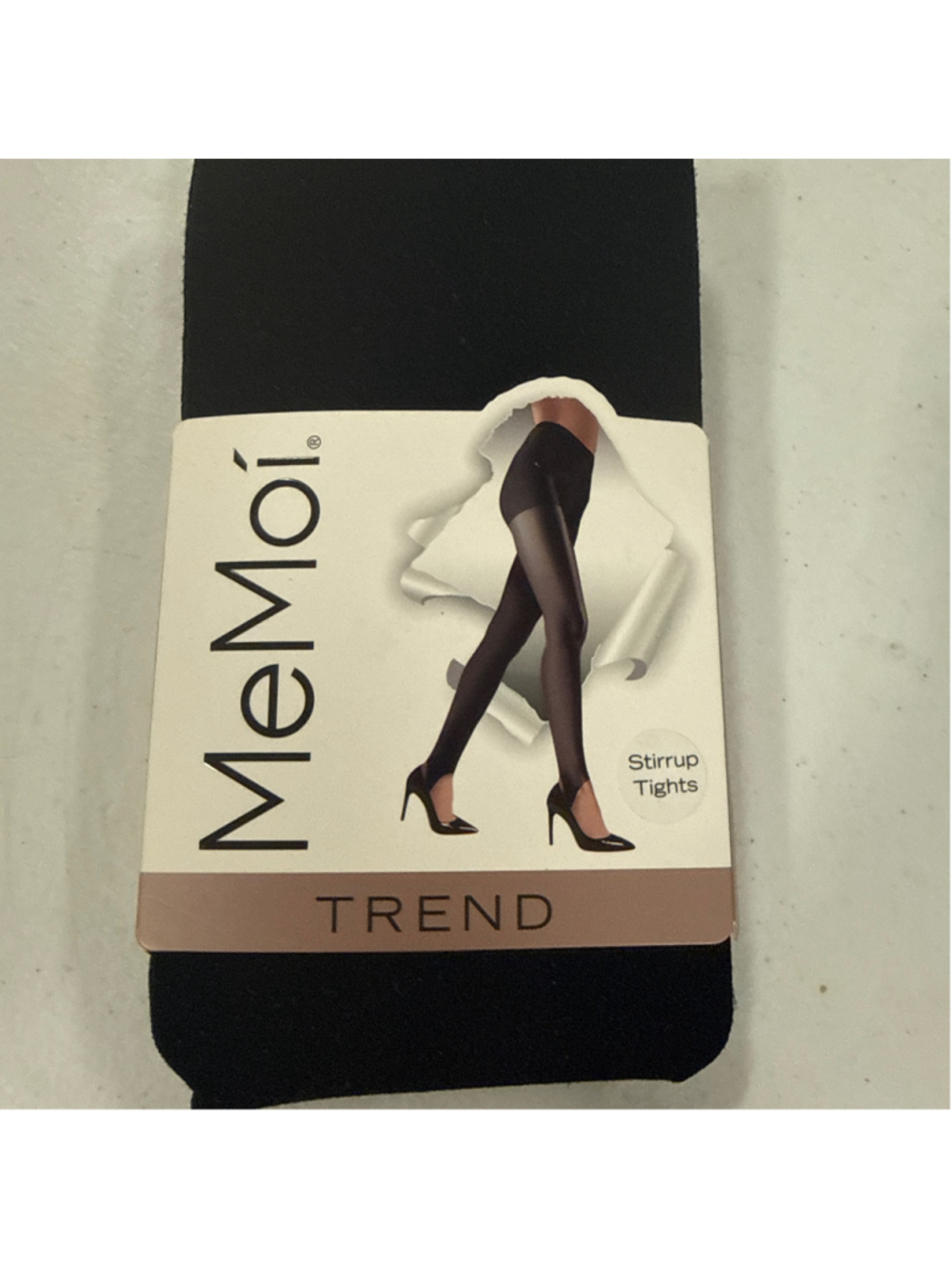 Women's MeMoi Stirrup Opaque Tights, Black, Size M/L